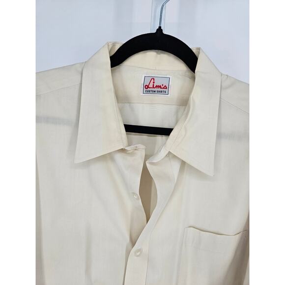 Lim's Men's Long Sleeve Button Down Cream Casual Custom Shirt Size 2XL - Picture 3 of 4